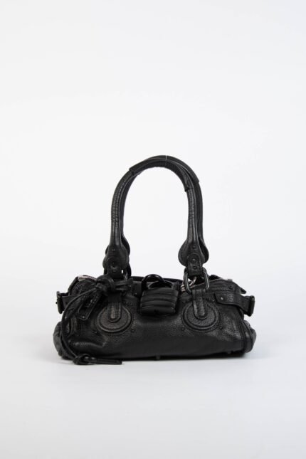 🛡️ Used RARE 2000s Chloe Black Leather Paddington Small Shoulder Bag 🛡️